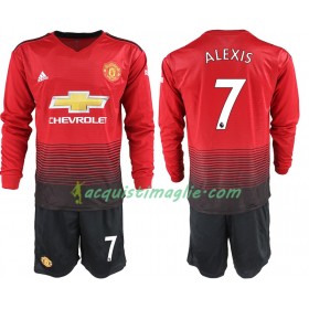 Divisa di Calcio Manchester United ALEXIS 7 Bambino Prima 2018/2019 Manica Lunga